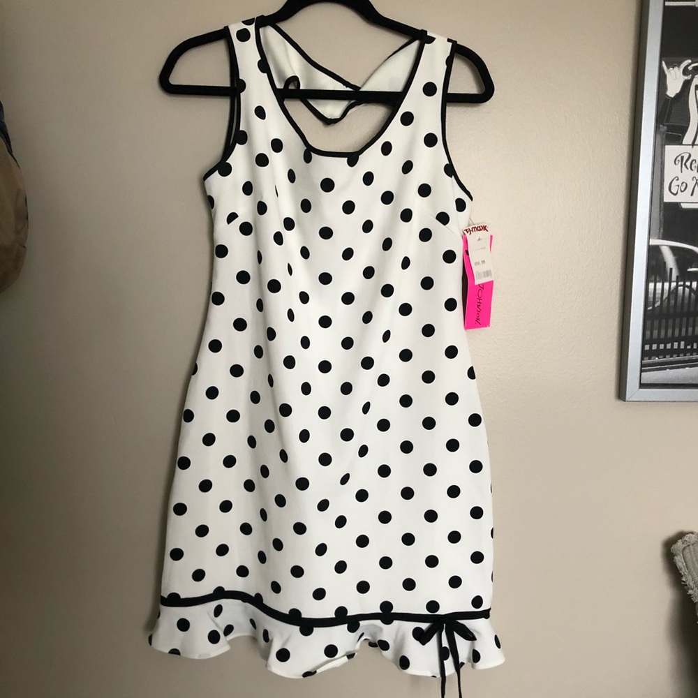 NWT white and black polka dot Betsy Johnson dress